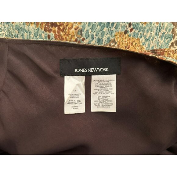 Vintage Jones New York Abstract Print Tiered A-Line Skirt Sz 10 Below Knee Boho - Picture 4 of 5